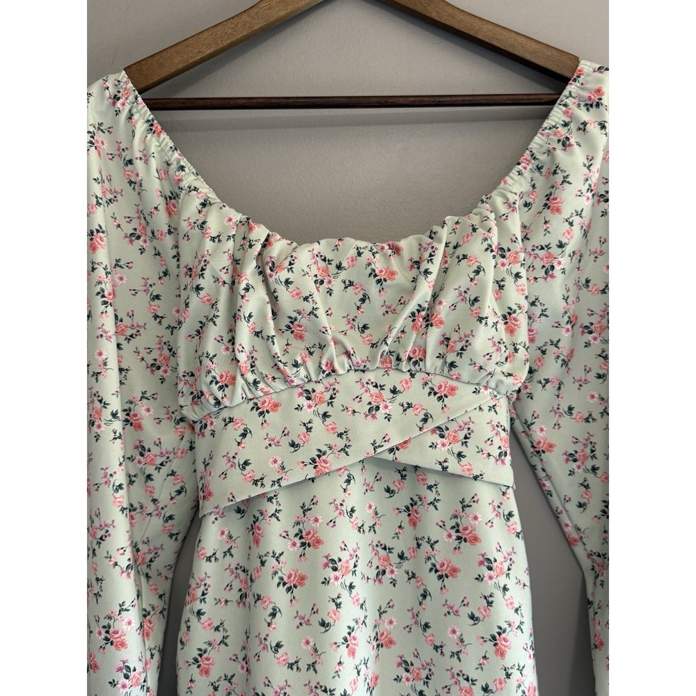 Altar'd‎ State Floral Dress Puff Sleeve Cottage Western Ruffled Cuff Short Large - Picture 4 of 16